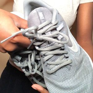 Grey Nike Running Tennis Shoes